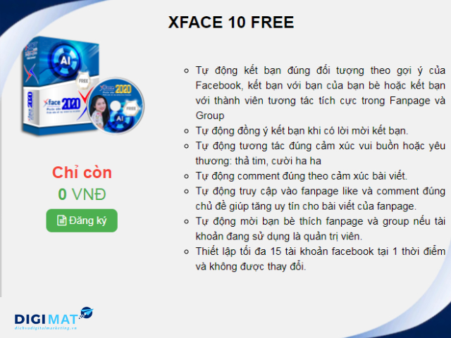 Phần mềm SEO Facebook free XFace