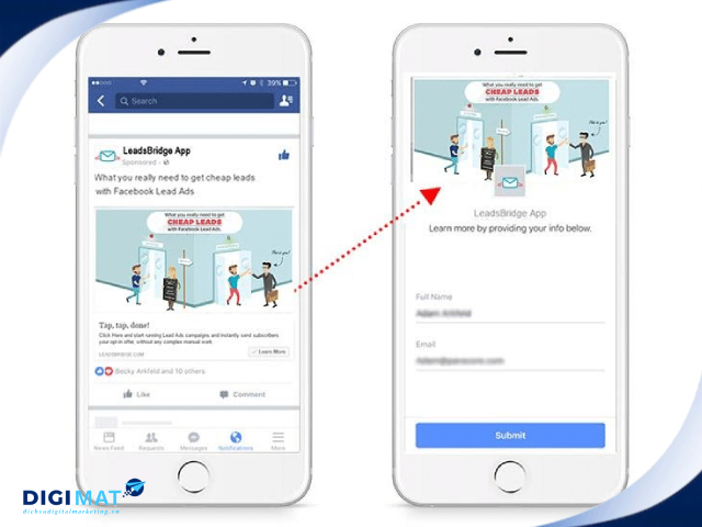 Facebook Lead Ads tại công ty quảng cáo Facebook Digimat