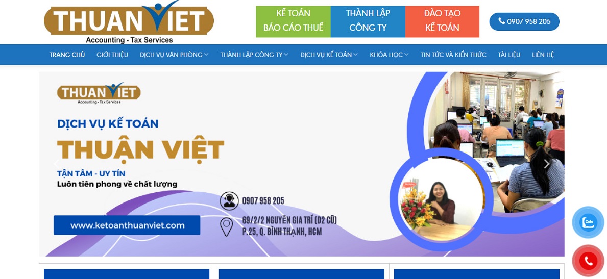 Phát triển content chuẩn SEO Fanpage, website cho Kế toán Thuận Việt