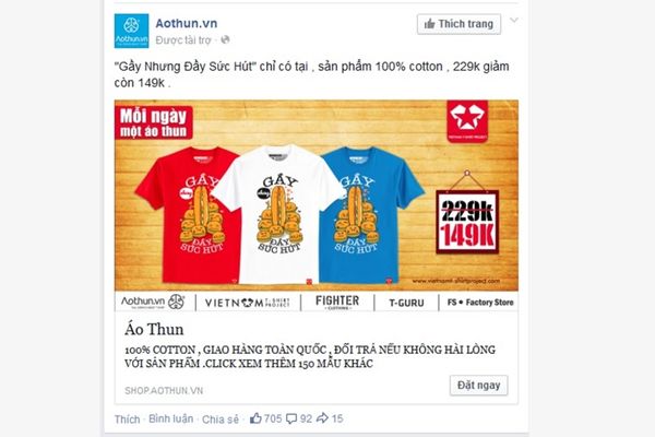 Mẫu quảng cáo "chuẩn" tiêu biểu của aothun.vn