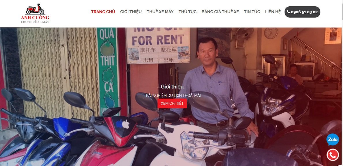 Quảng cáo Google Search cho dịch vụ thuê xe máy Nha Trang Anh Cường
