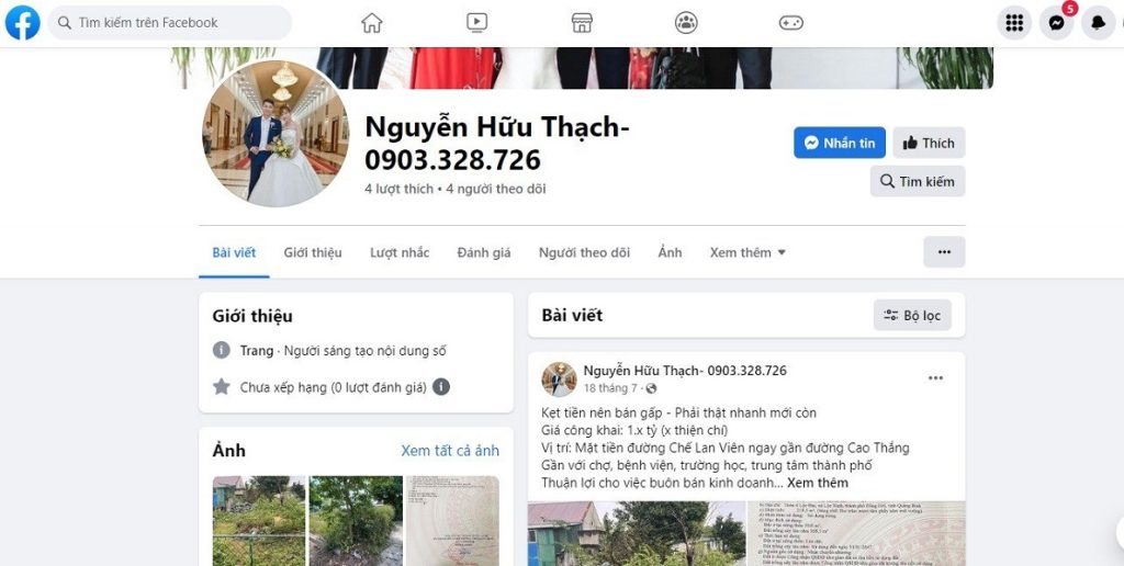 Dịch vụ quảng cáo Facebook cho đơn vị mua bán đất Quảng Bình