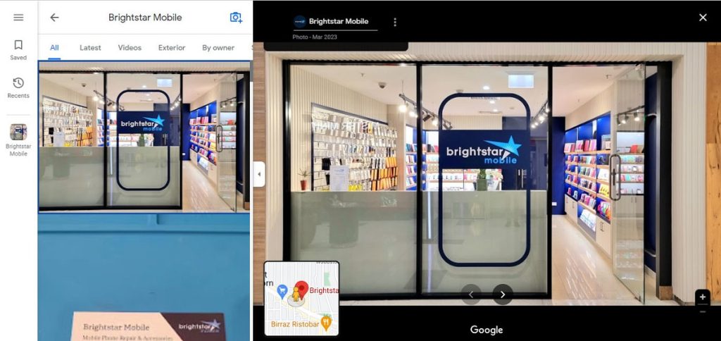 Review Google Maps cho cửa hàng BRIGHTSTAR MOBILE